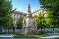 Leonardo`s monument on Piazza Della Scala, Milan, Italy Royalty Free Stock Photo