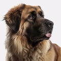 Leonberger breed dog isolated on a clean white background Royalty Free Stock Photo