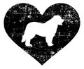 Leonberger in heart black and white