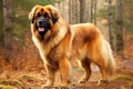 Leonberger purebred beautiful breed of dog, background nature