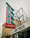 Leones Subs and Pizza vintage sign, Somerville, Massachusetts