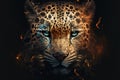 Leopard animal cinematic face,digital art,illustration,Design