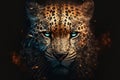 Leopard animal cinematic face,digital art,illustration,Design