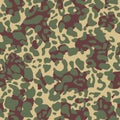 Leopard camouflage print, seamless pattern. Skin of cheetah, leopard. Fashionable camo fabric, elegant animal background. Vector Royalty Free Stock Photo