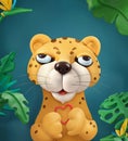 Leopard cartoon character.