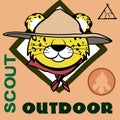 Leopard cartoon scout uniform insignia pack