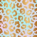 Leopard, cheetah, panther or jaguar seamless pattern. Repeated gold animal skin print. Repeating elegant golden pattern. Fashion s