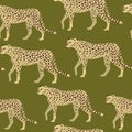 Leopard, Cheetah Surface Pattern, Panther Camouflage Repeat Pattern for Textile Design, Fabric Printing, Stationary, Packaging, Wa