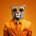 Stylish Leopard: A 3d Portrait Of A Suited Animal