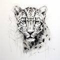 Leopard Face Sketch: George Digalakis-inspired Spray Painted Realism