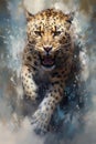 Leopard form and spirit through an abstract lens dynamic and expressive Leopard print Royalty Free Stock Photo