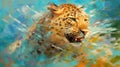 Leopard form and spirit through an abstract lens dynamic and expressive Leopard print