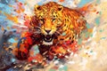 Leopard form and spirit through an abstract lens dynamic and expressive Leopard print Royalty Free Stock Photo