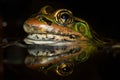 Leopard Frog Eye reflection Royalty Free Stock Photo