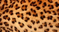 Leopard furry coat close up texture. Brown black wildlife leo fur abstract background photo Royalty Free Stock Photo