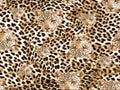 Leopard head skin texture seamless pattern