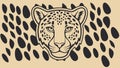 leopard head vector illustration in black and beige colors Royalty Free Stock Photo