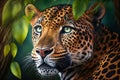 Leopard high quality closeup. Generative AI