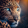 Leopard high quality closeup photorealistic, generative AI