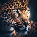 Leopard high quality closeup photorealistic, generative AI