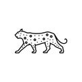 Black line icon for Leopard, cheetah and mammal