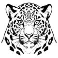 Leopard . Line art. Logo design for use in graphics. T-shirt print, tattoo design.