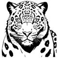 Leopard . Line art. Logo design for use in graphics. T-shirt print, tattoo design.