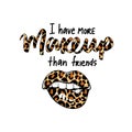 Leopard lips, fashion woman print. Sexy mouth, kiss. Makeup quote. Wild girl vector illustration. Leo pattern instead of