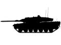 Leopard 2 main battle tank, German military vehicle. Detailed realistic silhouette