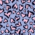 Leopard pattern. Seamless print. Abstract repeating pattern - heart leopard skin imitation can be painted on clothes or fab