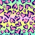 Leopard pattern. Seamless print. Abstract repeating pattern - heart leopard skin imitation can be painted on clothes or fab