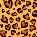 Leopard pattern. Seamless vector print. Abstract repeating pattern - heart leopard skin imitation can be painted on clothes or fab Royalty Free Stock Photo