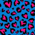 Leopard pattern. Seamless vector print. Abstract repeating pattern - heart leopard skin imitation can be painted on clothes or fab Royalty Free Stock Photo