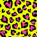 Leopard pattern. Seamless vector print. Abstract repeating pattern - heart leopard skin imitation can be painted on clothes or fab
