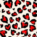 Leopard pattern. Seamless vector print. Abstract repeating pattern - heart leopard skin imitation can be painted on clothes or fab Royalty Free Stock Photo