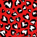 Leopard pattern. Seamless vector print. Abstract repeating pattern - heart leopard skin imitation can be painted on clothes or fab