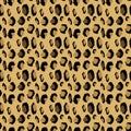 Leopard pattern. Seamless vector print. Realistic animal texture. Black and yellow spots on a beige background. Abstract repeating Royalty Free Stock Photo