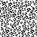 Leopard pattern texture repeating seamless monochrome black white Royalty Free Stock Photo