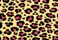 Leopard pattern texture repeating seamless pink yellow black Royalty Free Stock Photo