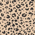 Vector leopard pattern. Wildlife seamless repeat. Jaguar fur safari seamless backdrop. Hand drawn endless texture. Luxury design