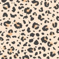 Vector leopard pattern. Wildlife seamless repeat. Jaguar fur safari seamless backdrop. Hand drawn animal texture. Luxury design Royalty Free Stock Photo