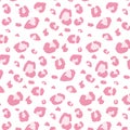 Leopard pink pattern. Vector design in pop art style. Royalty Free Stock Photo