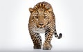 Leopard Posing on White -Generative Ai Royalty Free Stock Photo