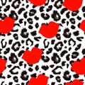 Leopard print pattern. Repeating seamless vector