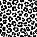 Leopard print seamless background pattern. Black and white Royalty Free Stock Photo