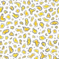 Leopard print. Seamless pattern. Repeating animal spot. Yellow graphic background. Repeated skin jaguar design prints. Texture Royalty Free Stock Photo