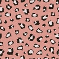 Leopard print. Wild animal colorful pattern. African cheetah skin, pink fabric background. Jungle life vector seamless