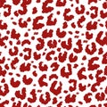 Abstract red leopard seamless pattern with spots