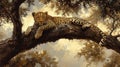 Leopard Resting on a Branch