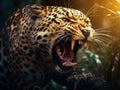 Leopard roar Royalty Free Stock Photo